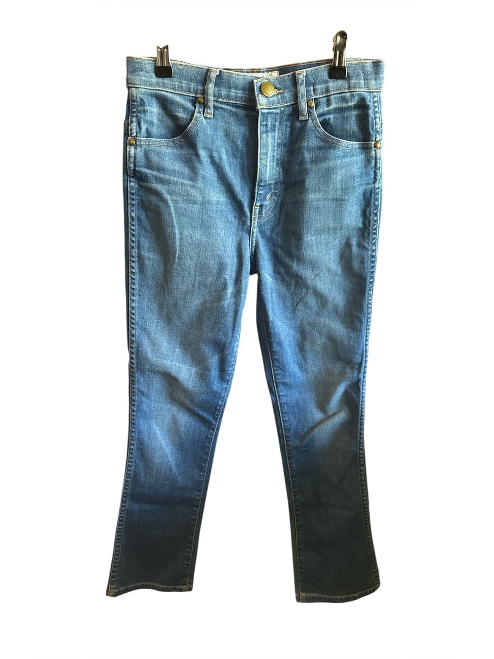 THE GREAT the nerd Women's Size 24  Straight-Leg Jeans in Blue EUC Casual Denim